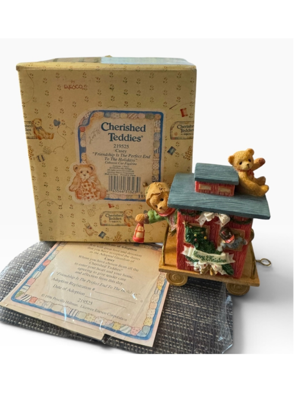 Cherished Teddies Casey Christmas Caboose Figurine #219525.